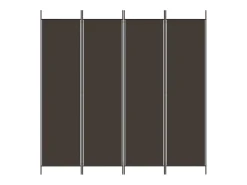Mampara divisoria de 4 paneles Marrón 200x200 cm Tela Marru00f3n Hot