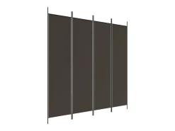 Mampara divisoria de 4 paneles Marrón 200x200 cm Tela Marru00f3n Hot