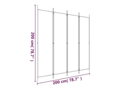 Mampara divisoria de 4 paneles Marrón 200x200 cm Tela Marru00f3n Hot