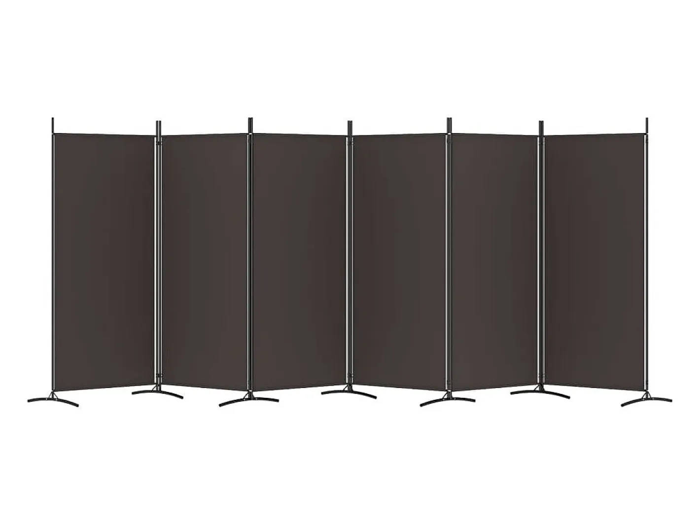 Mampara divisoria de 6 paneles Marrón 520x180 cm Tela Marru00f3n Discount