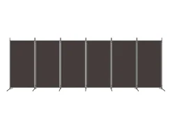 Mampara divisoria de 6 paneles Marrón 520x180 cm Tela Marru00f3n Discount