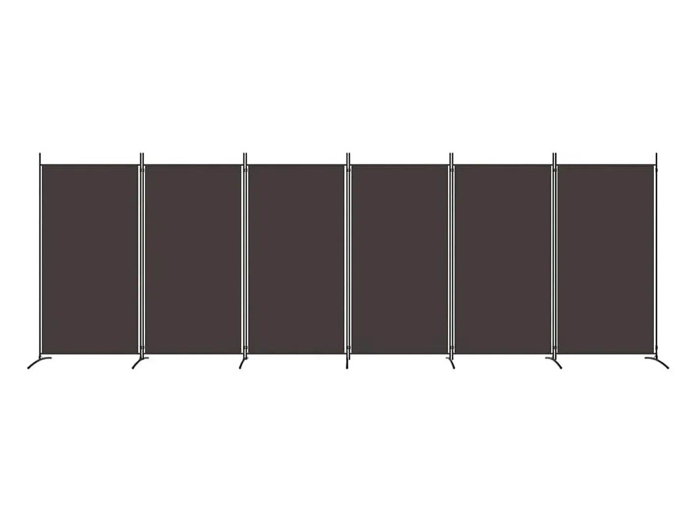 Mampara divisoria de 6 paneles Marrón 520x180 cm Tela Marru00f3n Discount