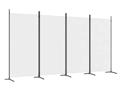Mampara divisoria de 4 paneles Tela Blanca 346x180 cm Blanco Sale