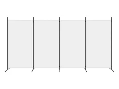 Mampara divisoria de 4 paneles Tela Blanca 346x180 cm Blanco Sale