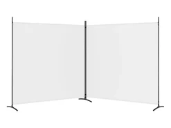 New Mampara divisoria de 2 paneles Tela Blanca 348x180 cm Blanco