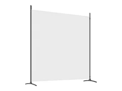 New Mampara divisoria de 2 paneles Tela Blanca 348x180 cm Blanco
