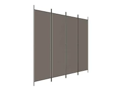Mampara divisoria de 4 paneles Antracita 698x180 cm Tejido Gris Sale