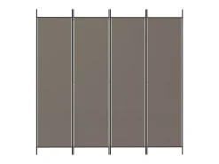 Mampara divisoria de 4 paneles Antracita 698x180 cm Tejido Gris Sale
