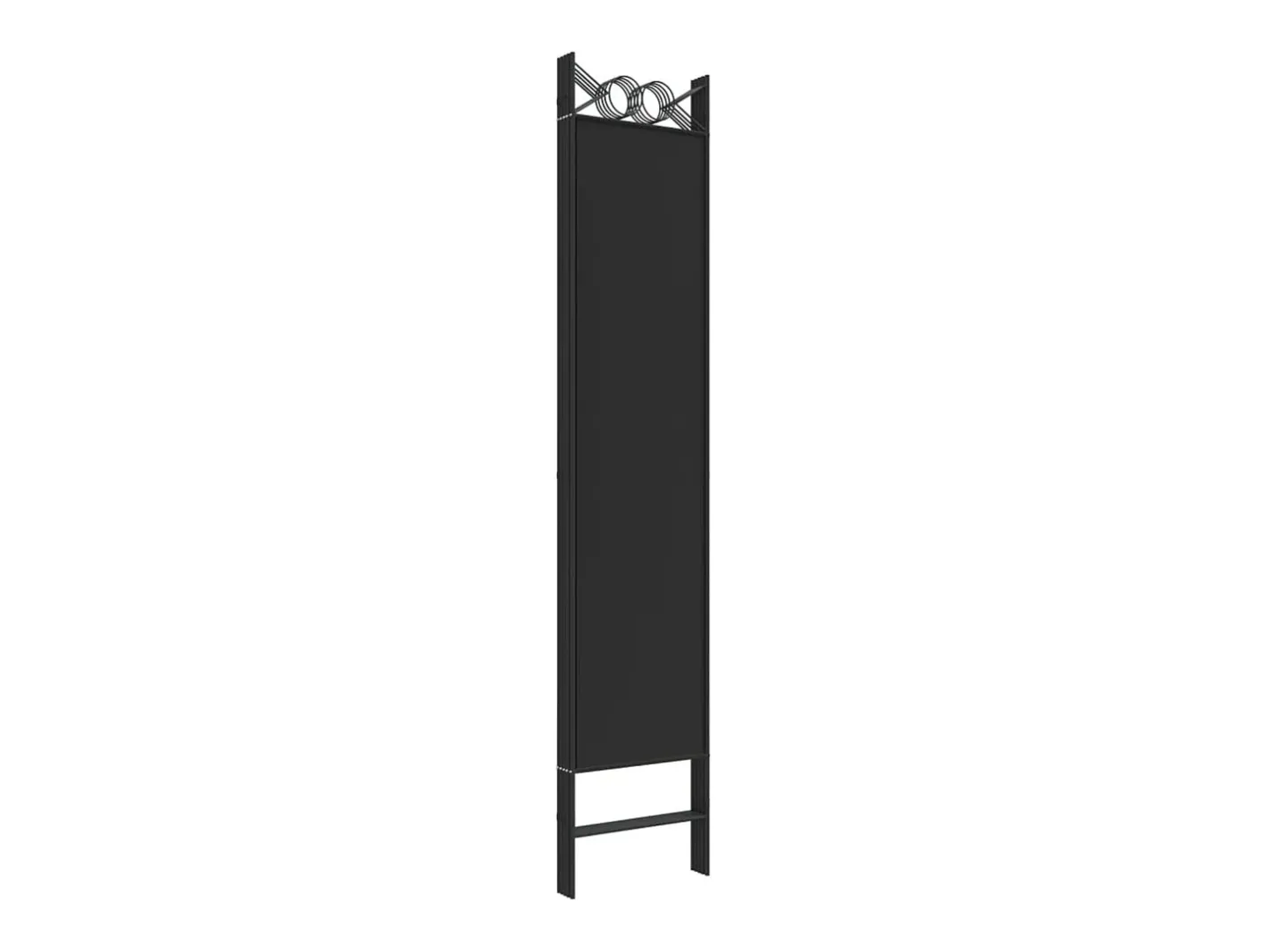 Biombo-Mampara divisoria de 5 paneles Tela Negra 200x200 cm Negro