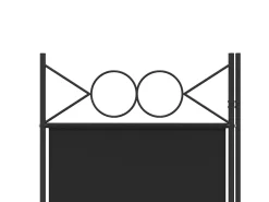 Biombo-Mampara divisoria de 5 paneles Tela Negra 200x200 cm Negro