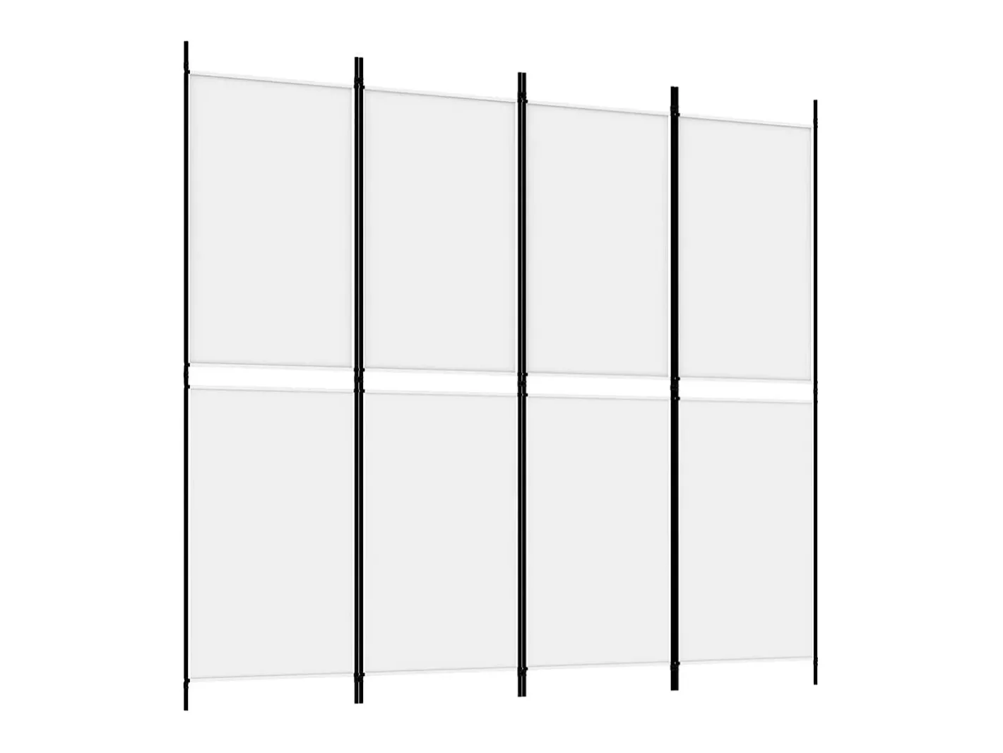 Mampara divisoria de 4 paneles Tela Blanca 200x180 cm Blanco Outlet