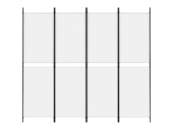 Mampara divisoria de 4 paneles Tela Blanca 200x180 cm Blanco Outlet