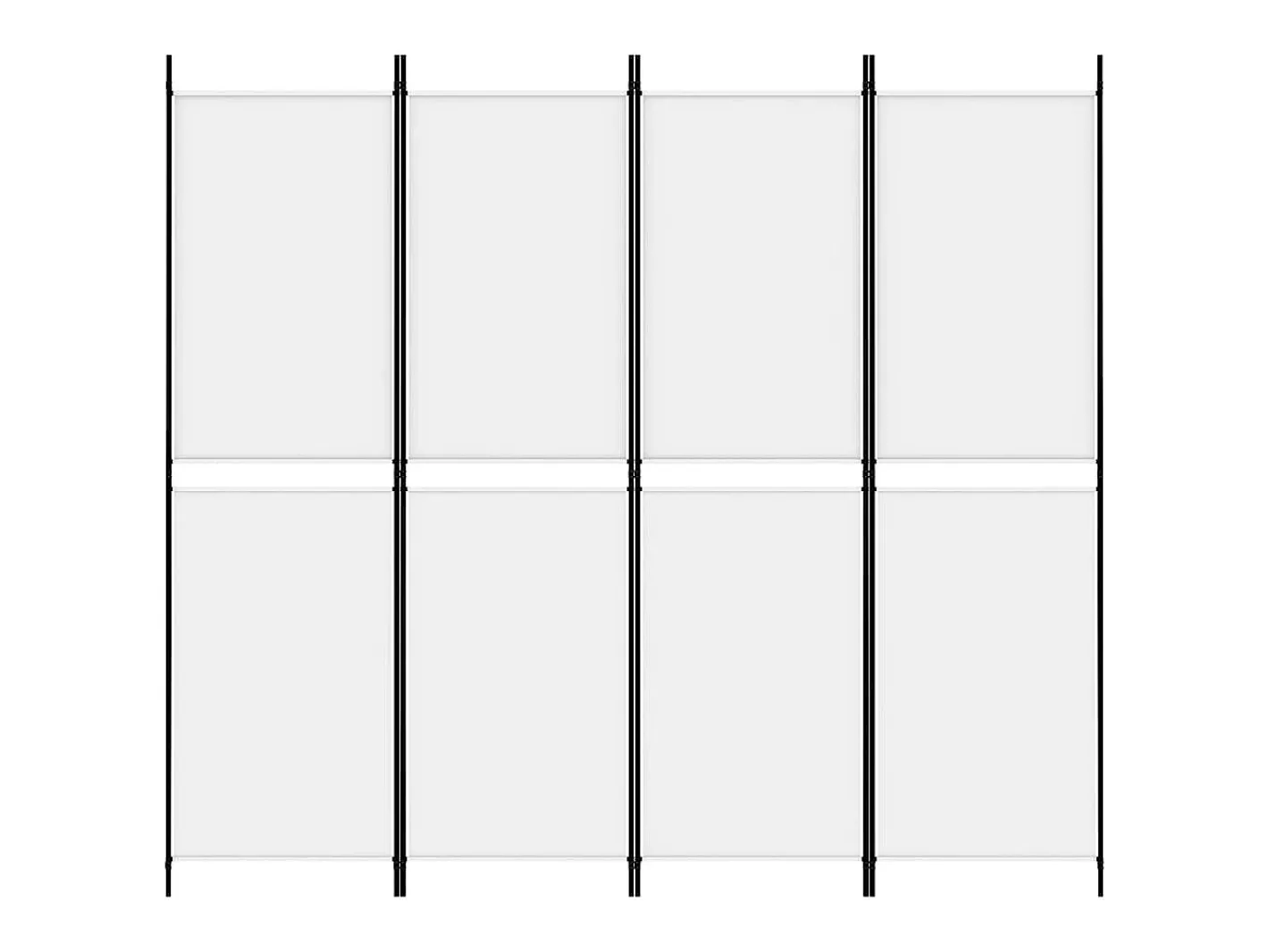 Mampara divisoria de 4 paneles Tela Blanca 200x180 cm Blanco Outlet