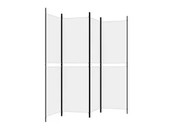 Mampara divisoria de 4 paneles Tela Blanca 200x180 cm Blanco Outlet