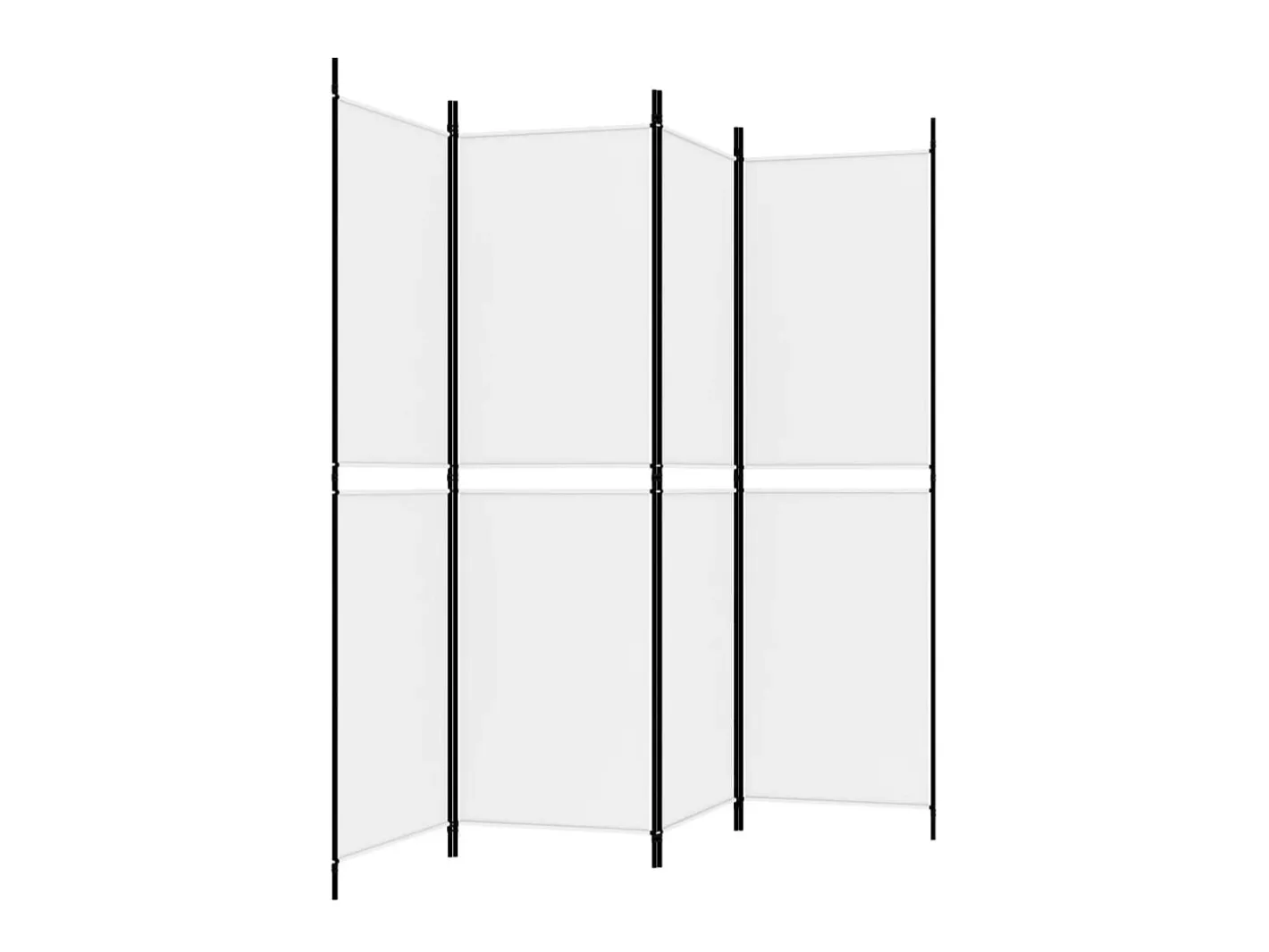 Mampara divisoria de 4 paneles Tela Blanca 200x180 cm Blanco Outlet
