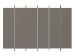 Mampara divisoria de 6 paneles Antracita 300x220 cm Tejido Gris Outlet