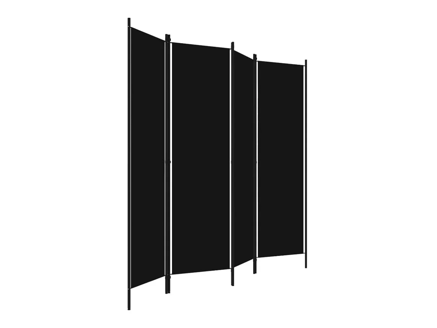 Online Mampara divisoria de 4 paneles Negra 200x180 cm Negro