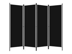 Online Mampara divisoria de 4 paneles Negra 200x180 cm Negro