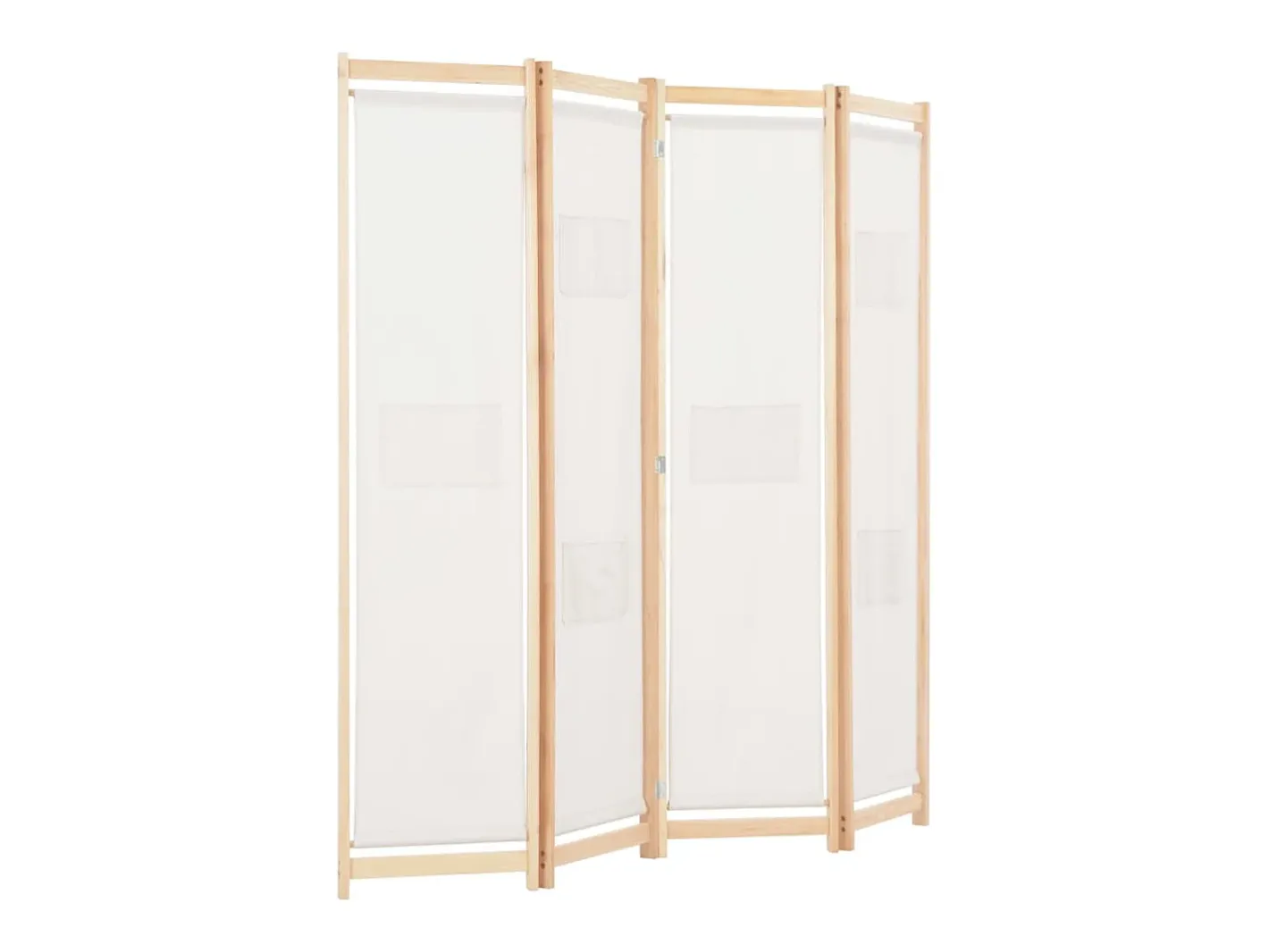 Biombo-Mampara divisoria de 4 paneles 160x170x4 cm Tela Crema