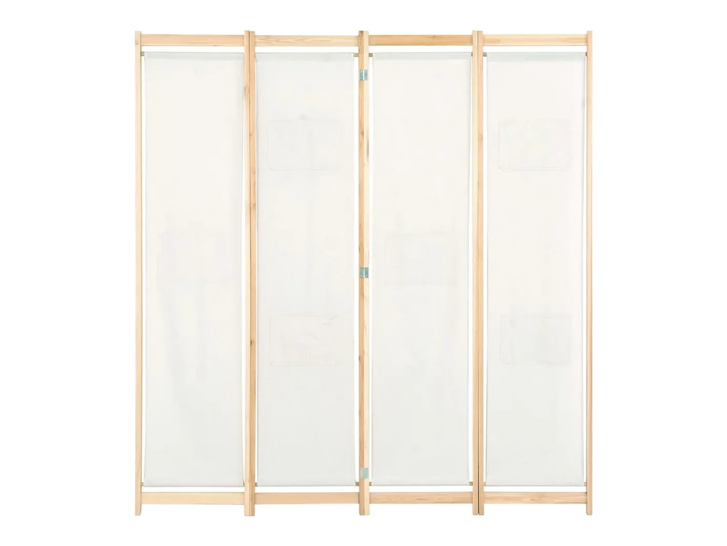 Biombo-Mampara divisoria de 4 paneles 160x170x4 cm Tela Crema