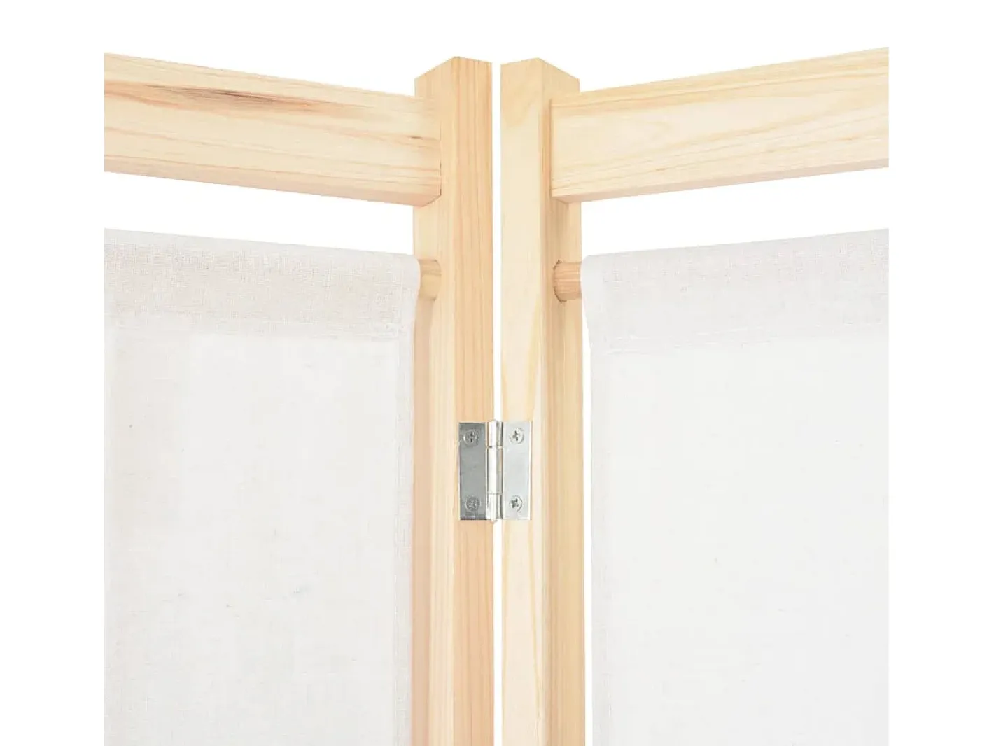 Biombo-Mampara divisoria de 4 paneles 160x170x4 cm Tela Crema