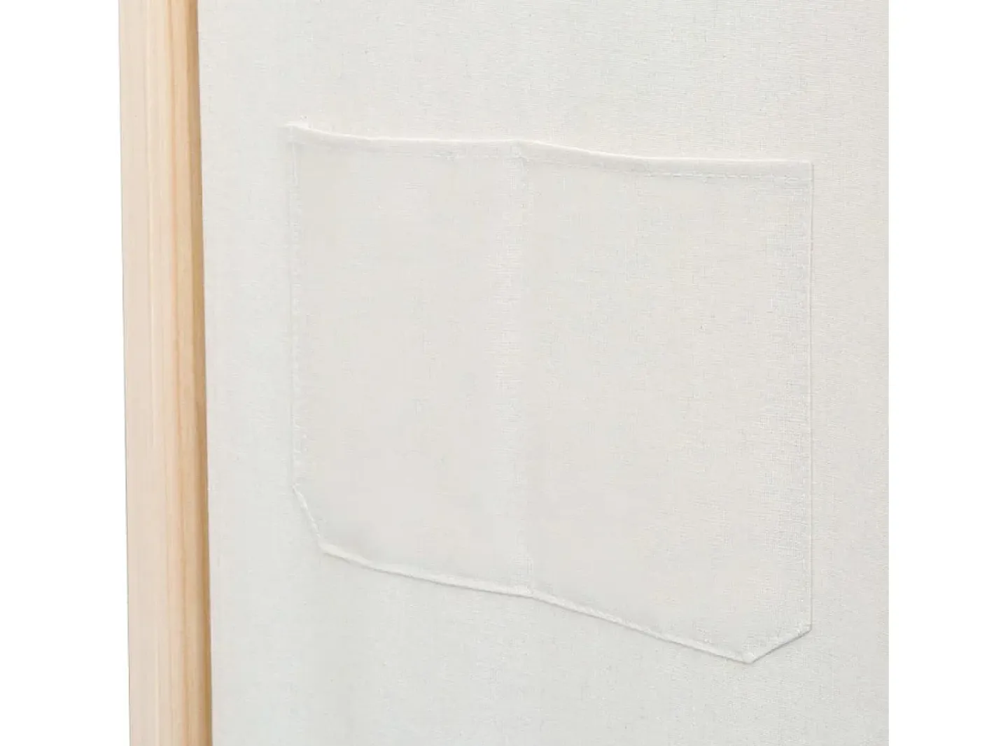 Biombo-Mampara divisoria de 4 paneles 160x170x4 cm Tela Crema