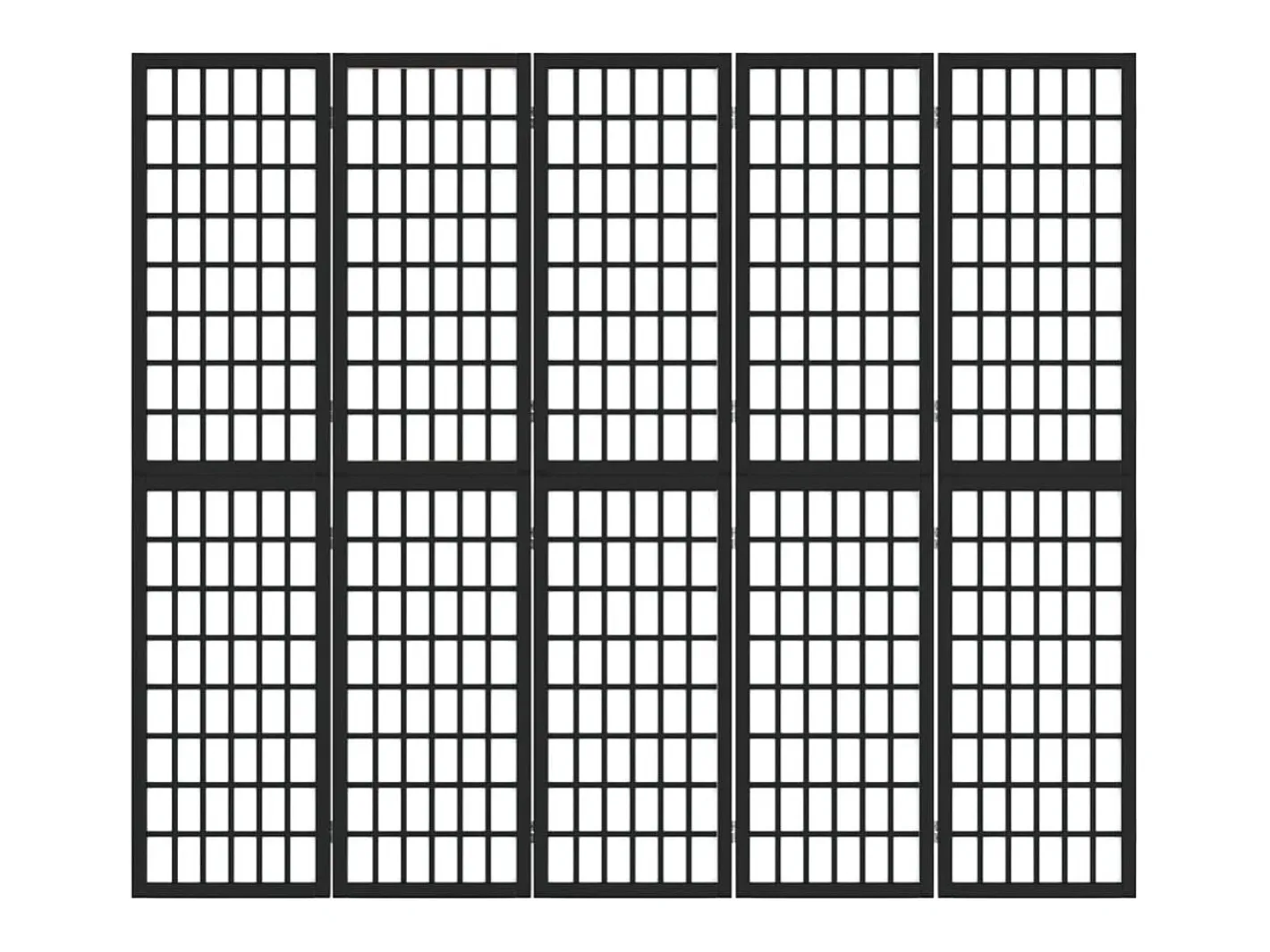 Mampara divisoria plegable de 5 paneles 200x170 cm Negra Negro Outlet