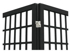 Mampara divisoria plegable de 5 paneles 200x170 cm Negra Negro Outlet