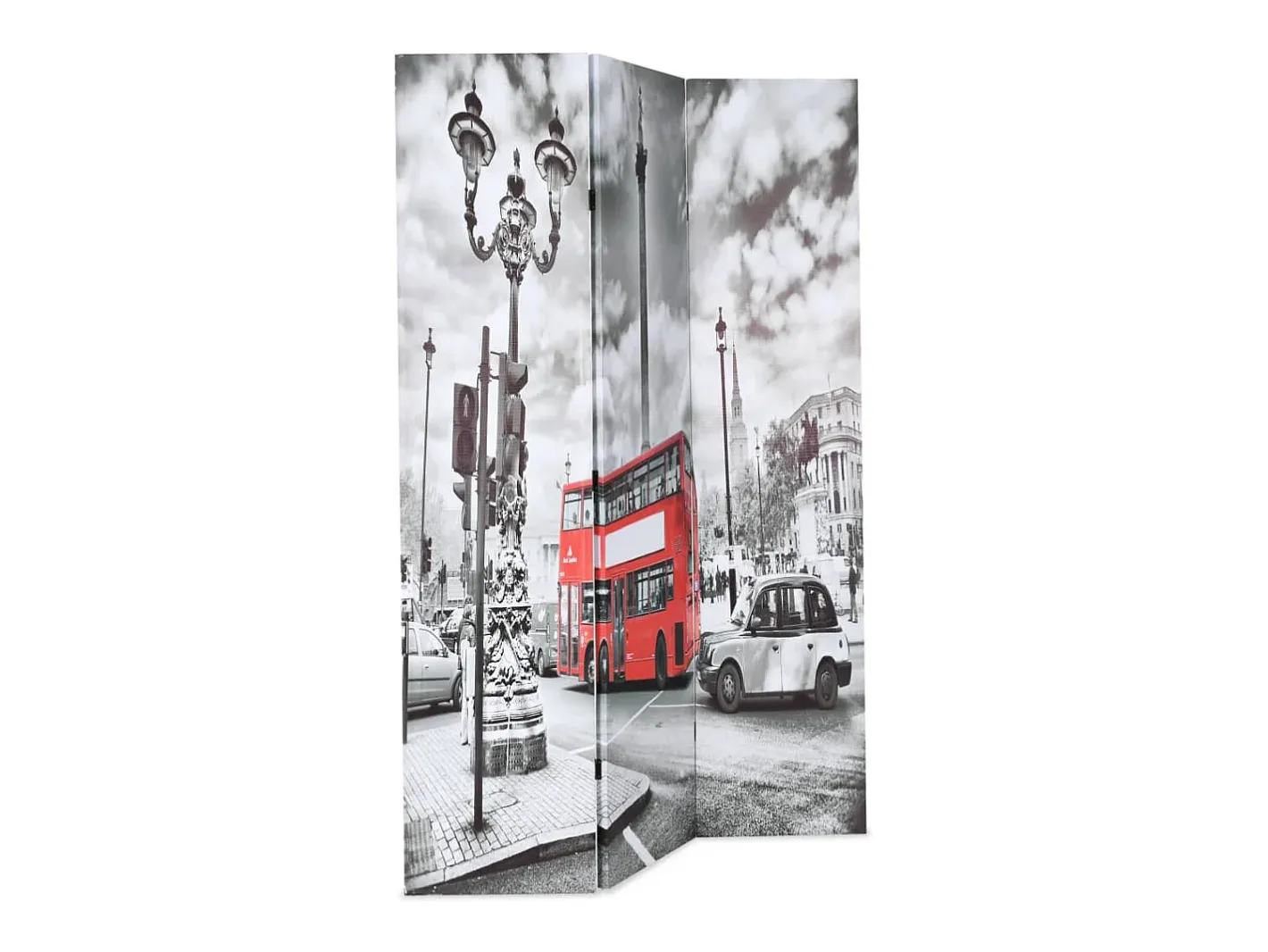 Online Mampara divisoria 120x170 cm Autobús londinense Blanco y negro Multicolor