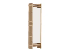 New Mampara plegable 6 paneles 240 cm Bambú y lona Crema