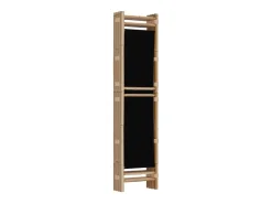 Clearance Mampara plegable 4 paneles 160 cm Bambú y lona Negro