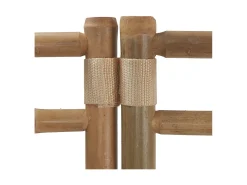 Clearance Mampara plegable 4 paneles 160 cm Bambú y lona Negro