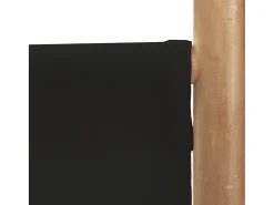 Clearance Mampara plegable 4 paneles 160 cm Bambú y lona Negro