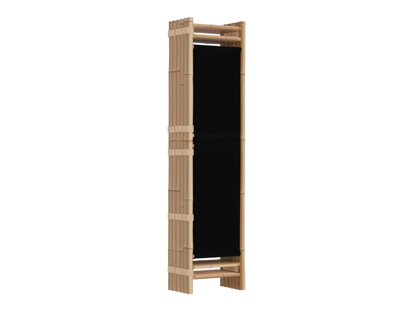 Mampara plegable 6 paneles 240 cm Bambú y lona Negro Outlet