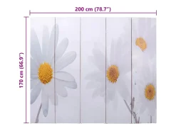 New Mampara plegable 200x170 cm Flor Multicolor
