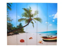 Mampara plegable 200x170 cm Playa Multicolor Sale