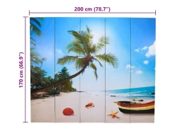 Mampara plegable 200x170 cm Playa Multicolor Sale