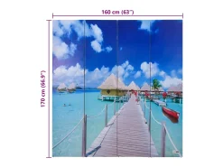 Discount Mampara plegable 160x170 cm Playa Multicolor