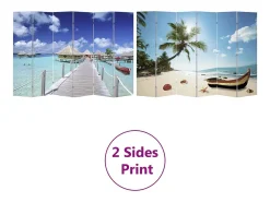 Mampara plegable 217x170 cm Playa Multicolor Discount