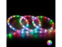 Ledkia Guirnalda Luminosa-Manguera LED Redonda 220V AC 36 LED/m RGB IP65 Corte 100 cm a Medida RGB 4 m Blanco