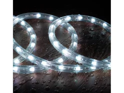 Ledkia Guirnalda Luminosa-Manguera LED Redonda 220V AC 36 LED/m RGB IP65 Corte 100 cm a Medida RGB 4 m Blanco