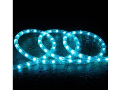 Ledkia Guirnalda Luminosa-Manguera LED Redonda 220V AC 36 LED/m RGB IP65 Corte 100 cm a Medida RGB 4 m Blanco