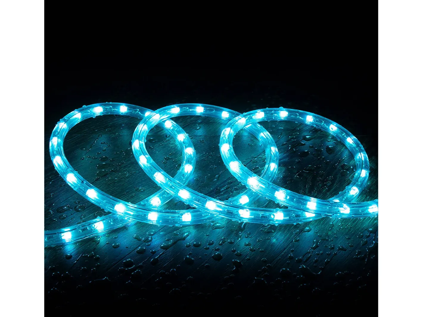 New Ledkia Manguera LED Redonda 220V AC 36 LED/m RGB IP65 Corte 100 cm a Medida RGB 1 m Blanco