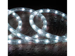 New Ledkia Manguera LED Redonda 220V AC 36 LED/m RGB IP65 Corte 100 cm a Medida RGB 1 m Blanco