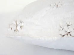 Outlet MCW Manta + cojín decorativo nieve (2 piezas) Blanco