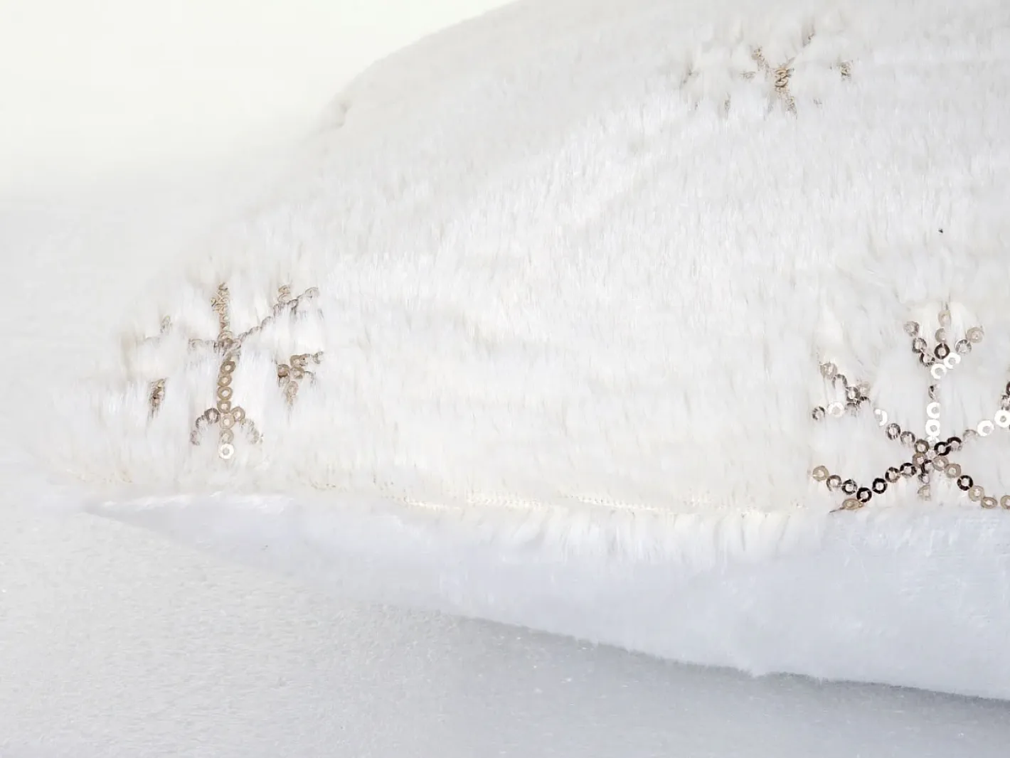 Outlet MCW Manta + cojín decorativo nieve (2 piezas) Blanco