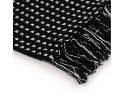Manta a cuadros de algodón 160x210 cm ES627783 Negro New