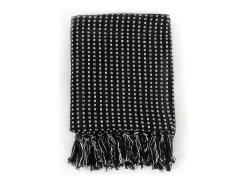 Manta a cuadros de algodón 160x210 cm ES627783 Negro New
