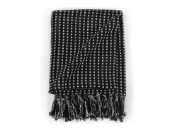 Manta a cuadros de algodón 125x150 cm ES440354 Negro