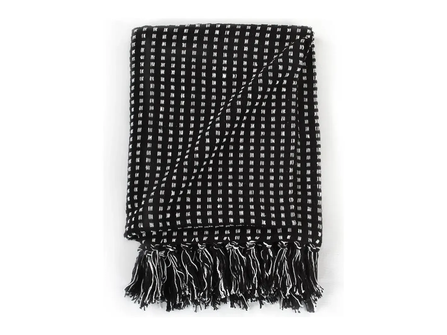 Manta a cuadros de algodón 125x150 cm ES440354 Negro